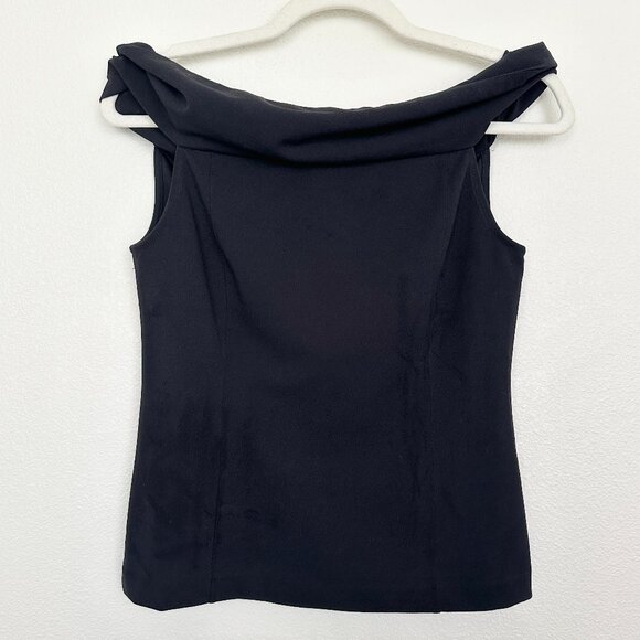 Club Monaco Cowl Neck Off Shoulder Top Black Workwear Women's Size Small NEW - Picture 1 of 7